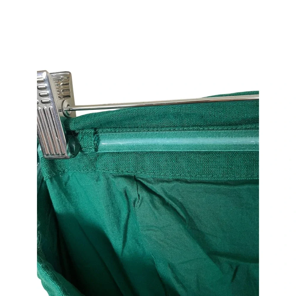 Abercrombie & Fitch Green Linen Blend Strapless Pleated Maxi Dress LT Large Tall